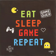 Motivservietten 3-lagig 33x33 cm GAMER Motiv Eat Sleep Game Repeat 20 Stk.