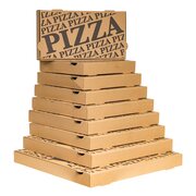 Pizzakarton Ecoline mit neutralem Motiv, 26 x 26 x 4 cm, 100 Stk.