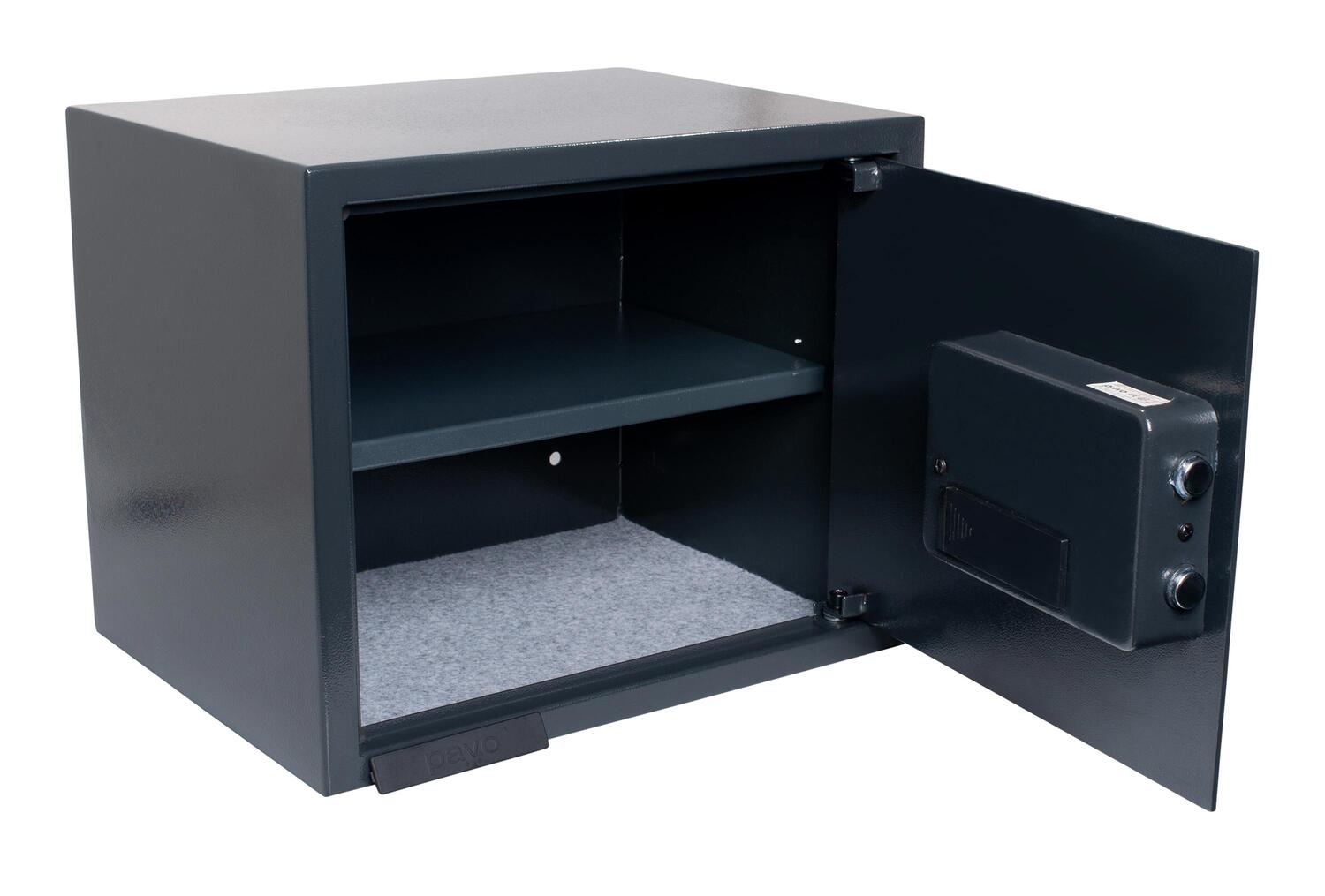 Tresor Safe 35x25x25cm mit elektronischem Zahlenschloss fr Tisch/Wandmontage anthrazit