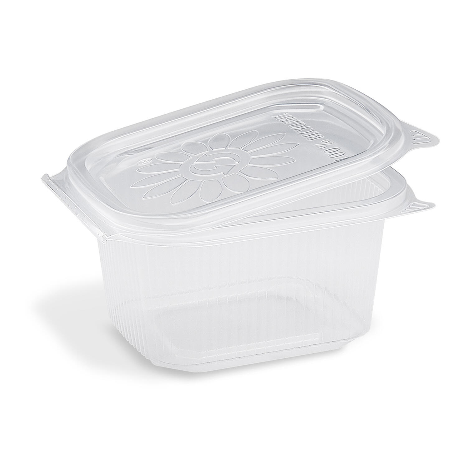 Feinkostbecher mit fixem Deckel Ripboxx Tiny klar PP 127x108x63mm 375ml, 50 Stk.